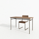 mesa para treinamento contemporânea / em madeira / com base metálica / retangular