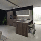 cozinha contemporânea / em HPL / com ilha / em L