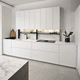 cozinha contemporânea / em HPL / com ilha / em L