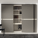 guarda-roupa modular / de embutir / contemporâneo / em madeira laqueada