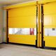 porta industrial rápida / de enrolar / autoportante / em aço inoxidável