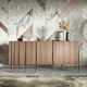 buffet aparador contemporâneo / com folheado de madeira / em madeira laqueada brilhante / em mogno