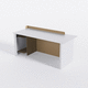 mesa secretária de piso / de design original / em alumínio laqueado / reta