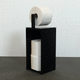 porta-papel higiênico de piso / freestanding / em aço inoxidável / preto