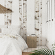 papel de parede contemporâneo / em madeira / com natureza / branco