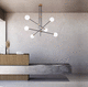 lustre contemporâneo / em vidro / em metal pintado / para 6 lâmpadas