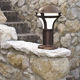 poste balizador de iluminação de jardim / clássico / em latão / com difusor em vidro temperado