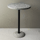 mesa de lanchonete contemporânea / em terrazzo / com base em aço / redonda