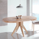 mesa de jantar contemporânea / com folheado de madeira / com base em madeira / redonda