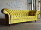 sofá Chesterfield / amarelo / em veludo / de 2 lugares