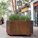 floreira em aço galvanizado / em aço Corten / quadrada / contemporânea