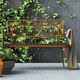 banco de jardim contemporâneo / em metal pintado / com encosto / com braços