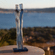 escultura em cristal / de instalação livre / azul / contemporânea