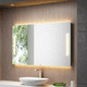 espelho para banheiro de parede / contemporâneo / retangular / em aço inoxidável
