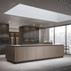 cozinha contemporânea / em laminado melamínico / com ilha / em L