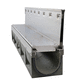 calha de escoamento de fenda / em aço inoxidável / grelha de aço galvanizado / para espaço público