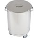 lixeira para cozinha / em aço inoxidável / com rodas / para ambiente interno