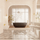 banheira oval / freestanding / para residência / em Solid Surface