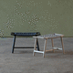 banqueta contemporânea / em corda / com base em madeira de iroco / estofada