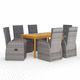 conjunto de mesa e cadeiras contemporâneo / de jardim / em acácia / em madeira maciça