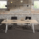 mesa de reunião contemporânea / em laminado melamínico / com base metálica / retangular