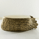 mesa de centro de design original / em madeira / com base em latão / oval
