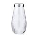 vaso contemporâneo / em vidro / em metal prateado