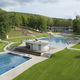 piscina com transbordo / para ambiente externo / para ambiente interno / da linha comercial