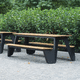 mesa de piquenique contemporânea / em madeira maciça / com base em alumínio / retangular