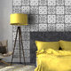 papel de parede contemporâneo / estampado / efeito de ladrilho / preto