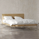 cama de casal / de design minimalista / com cabeceira / personalizável