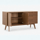 buffet aparador contemporâneo / com folheado de madeira / em MDF / em carvalho branco