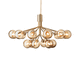 lustre contemporâneo / em vidro soprado / em latão escovado / de LED