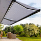 toldo reto com box / motorizado / para pátio / cinza