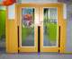 porta interna / em MDF / com folheado de madeira / em HPL