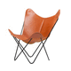 cadeira de design original / para ambiente interno / em couro / com base em aço