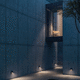 arandela contemporânea / para ambiente externo / metálica / geométrica