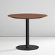 mesa contemporânea / em Solid Surface / em aço inoxidável escovado / em nogueira