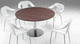 mesa contemporânea / em mogno / redonda / extensível