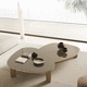 mesa de centro design / em titânio / em feltro / em wengé