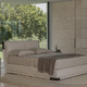 cama de casal / contemporânea / com cabeceira estofada / com cabeceira em couro