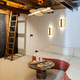arandela contemporânea / para ambiente interno / metálica / em faia
