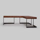 mesa executiva / de design minimalista / em carvalho / em nogueira