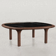 mesa de centro contemporânea / com folheado de madeira / em compensado / em madeira tratada com óleo