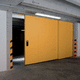 porta industrial de correr / em chapa / de segurança / corta-fogo