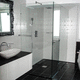 cabine de banho walk-in / em vidro / de abrir / com porta de abrir