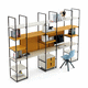 estante modular / para separação de ambientes / contemporânea / em carvalho