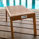 mesa lateral contemporânea / em madeira / em teca / com base em madeira