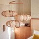 lustre contemporâneo / em carvalho / em algodão / em madeira