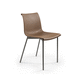 cadeira contemporânea / para ambiente interno / em couro / com base metálica